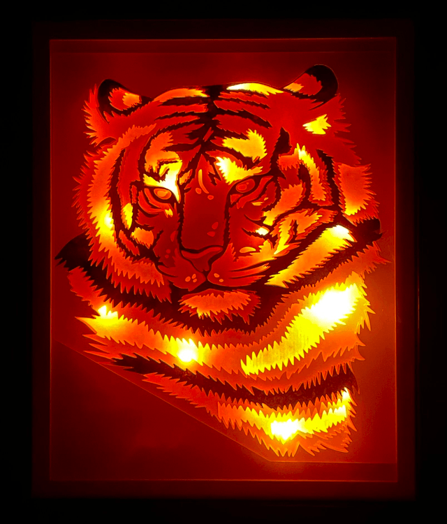 Tigre - cadre 3D lumineux