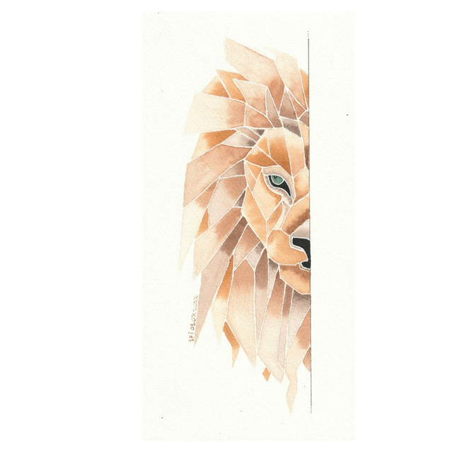 Tête de lion esprit origami