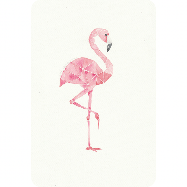 Flamant rose style origami