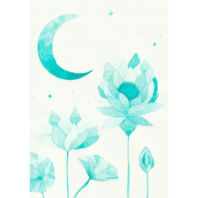 Lotus lunaire turquoise - VENDU