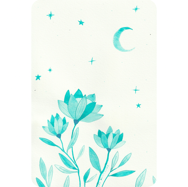 Fleurs de lune turquoise