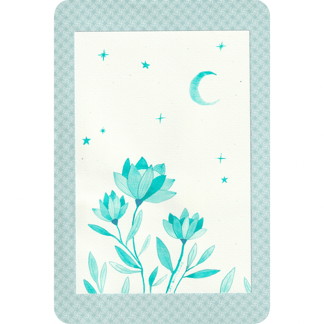 Fleurs de lune turquoise
