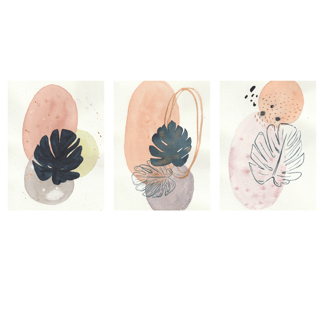 Triptyque monstera