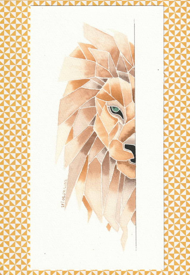 Tête de lion esprit origami