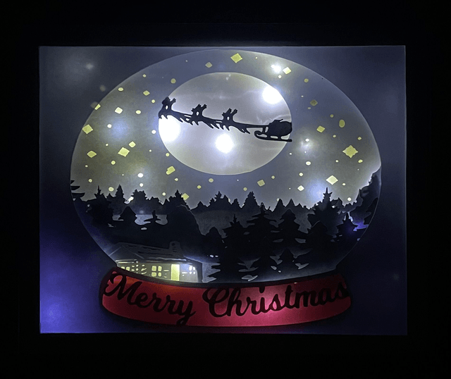 Merry Christmas - cadre 3D lumineux - VENDU
